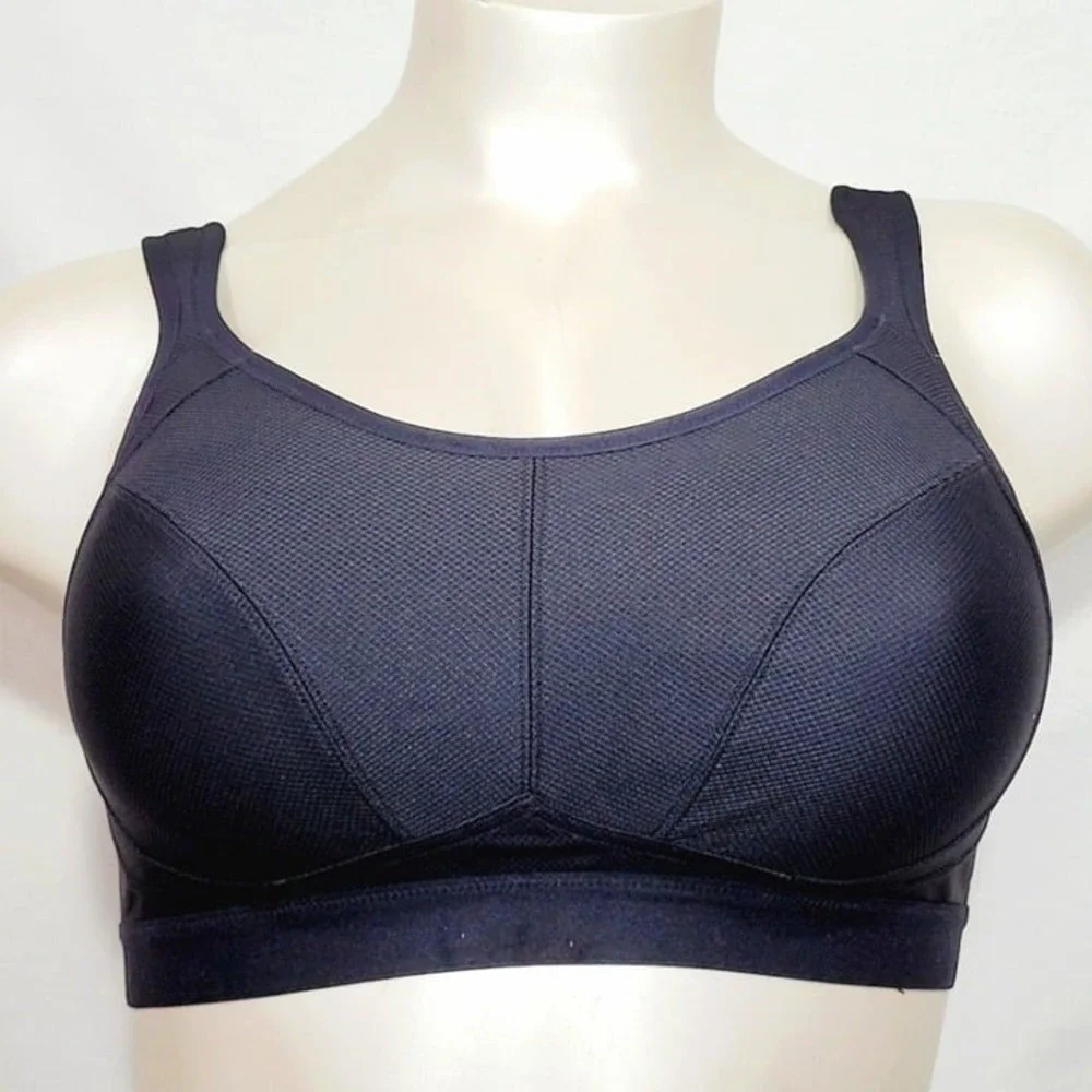 32C Felina 215152 Unity Unlined Wire Free Sports Bra Black NWT